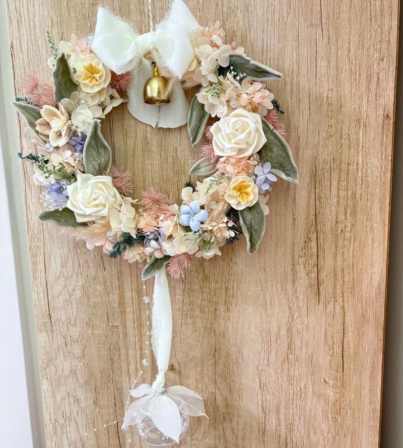 癒心花藝| |聖誕節花禮| 冬日柔光永生花圈(有現貨)聖誕節佈置 - 乾燥花/永生花 - 植物．花 