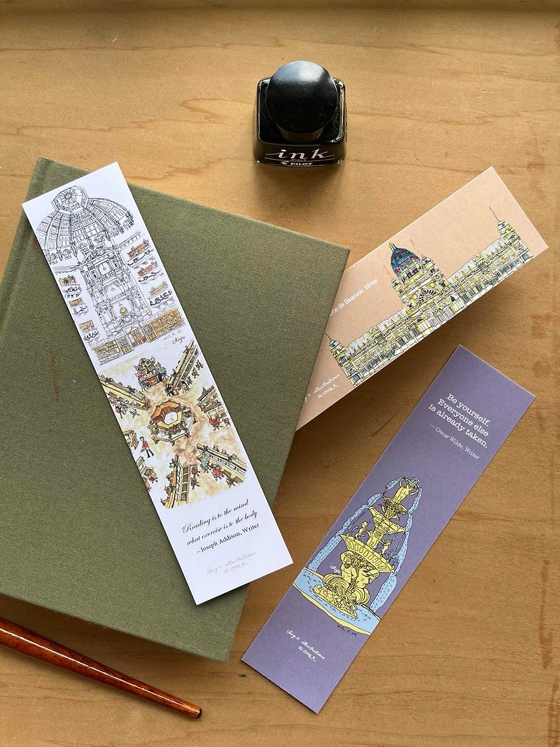 Travel hand drawn series bookmark Melbourne - Cards & Postcards - Paper Pink