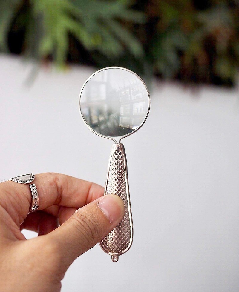 British antique silver plated mini handheld magnifying glass C - ของวางตกแต่ง - เงิน 