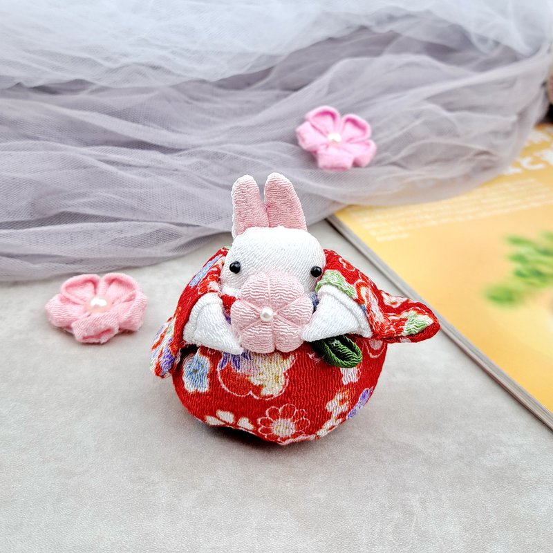 [Mother's Homemade Japanese-style Fu Rabbit Series] Home Decoration Small Ornament Gift (Small) RAB-O - Stuffed Dolls & Figurines - Silk Purple