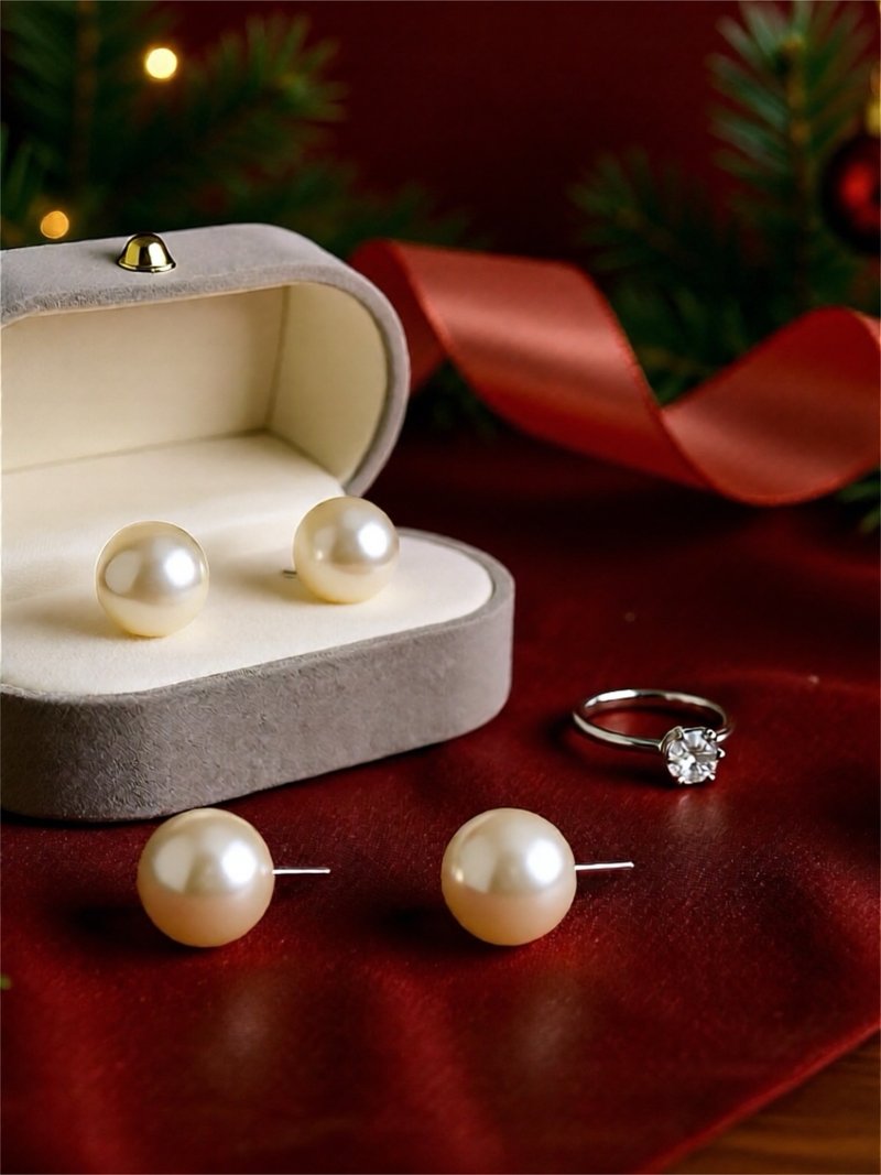 【結婚祝い】オーストリアンパールイヤリング-白月光 ギフトボックス ウェディング ブライダル イヤリングクリップ ウェディングドレス - ピアス・イヤリング - 真珠 ホワイト