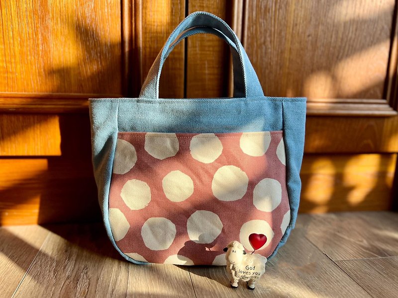 [In stock] Pop style denim handbag - กระเป๋าคลัทช์ - ผ้าฝ้าย/ผ้าลินิน สีน้ำเงิน