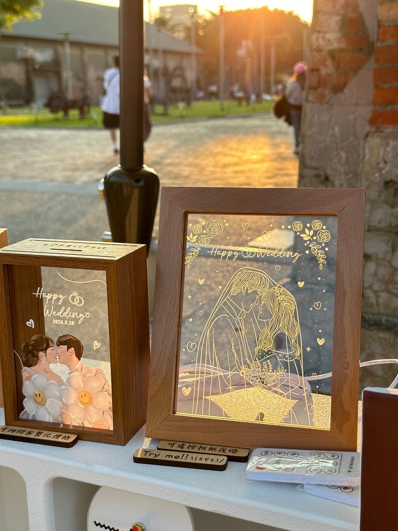 My god J light photo frame night light remote control function Christmas gift exchange - โคมไฟ - อะคริลิค สีใส