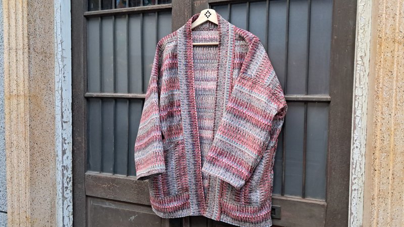 AMIN'S SHINY WORLD 繽紛彩色波浪提花 KIMONO - 女大衣/外套 - 棉．麻 多色