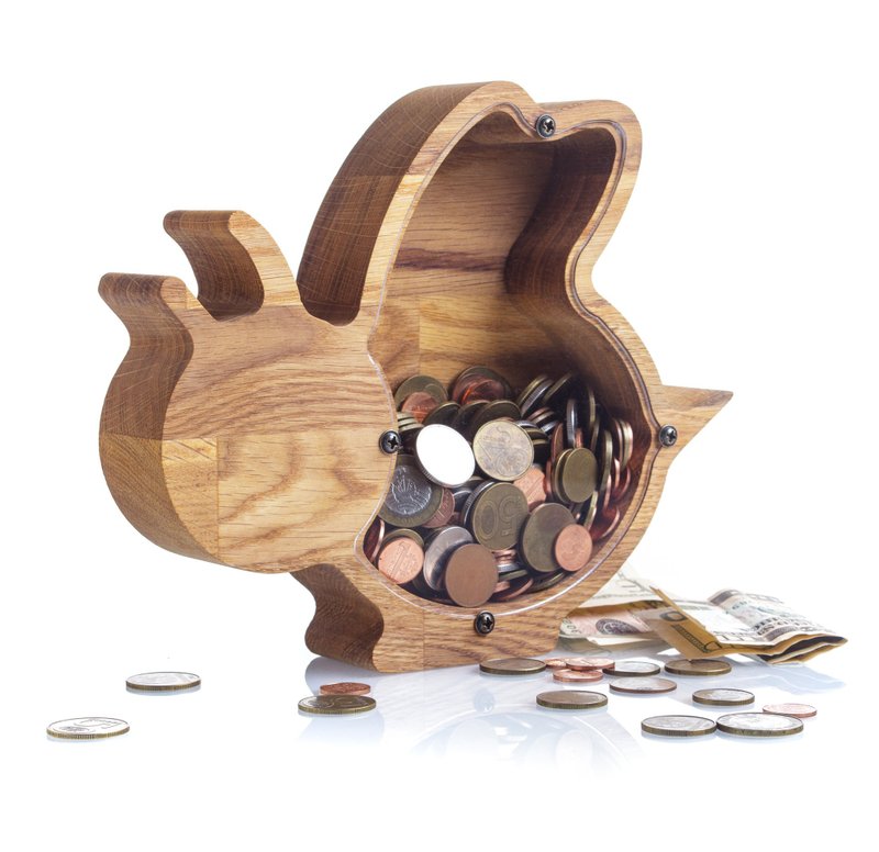 BUMBLE BEE piggy bank for girls boys Adult honeymoon fund Baby shower  birthday - 存錢筒 - 木頭 