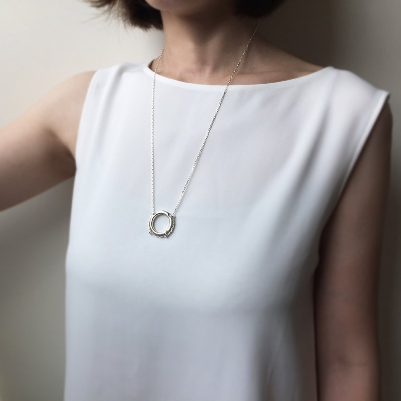 lifebuoy necklace | mittag jewelry | handmade and made in Taiwan - สร้อยคอ - เงิน สีเงิน
