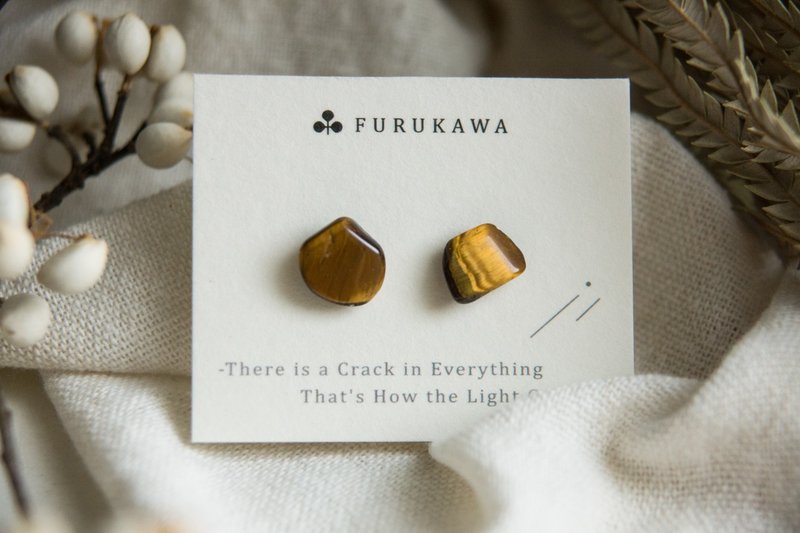 CRACK | 礦物系耳環 |  EARRINGS - 耳環/耳夾/耳骨夾 - 玉石 咖啡色