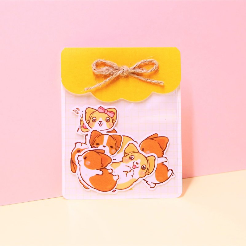 Corgi / Huang Chengcheng Sticker Pack / 10pcs per pack - สติกเกอร์ - พลาสติก สีเหลือง