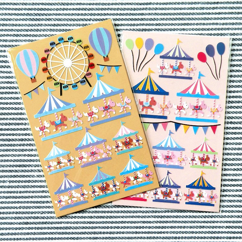 Carousel Stickers (2 Pieces Set) - Stickers - Waterproof Material Pink