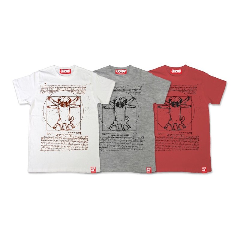 PUG Life • Vitruvian Pug • Unisex T-shirt - Men's T-Shirts & Tops - Cotton & Hemp White
