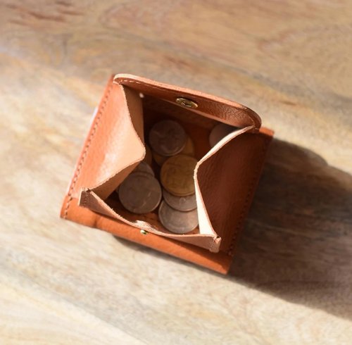 シンプルな三つ折りウォレット　ターコイズ　イタリアンレザー 限定カラーターコイズブルー】三つ折り 財布 ミニ財布