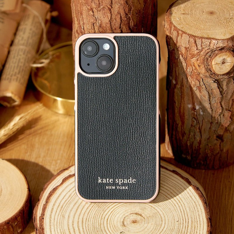 【kate spade】iPhone 14系列 / 16e 精品手機殼 幻影黑 - 手機殼/手機套 - 塑膠 黑色