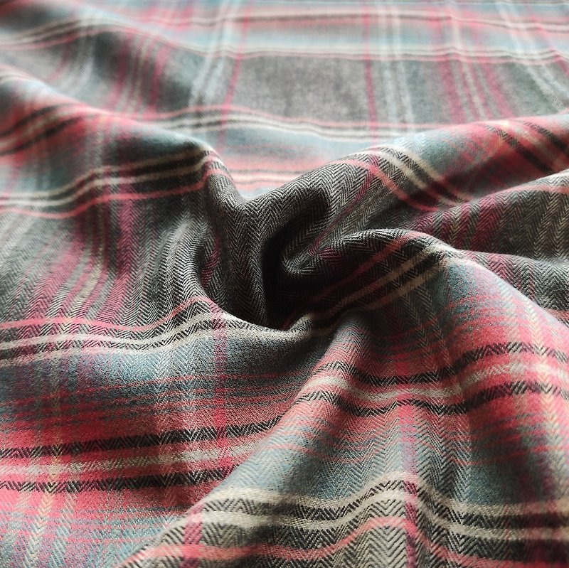 [New Year Offer] Grey- Brown Wool British Gradient Check Herringbone Twill Wool Fabric - เย็บปัก/ถักทอ/ใยขนแกะ - ผ้าฝ้าย/ผ้าลินิน สีนำ้ตาล
