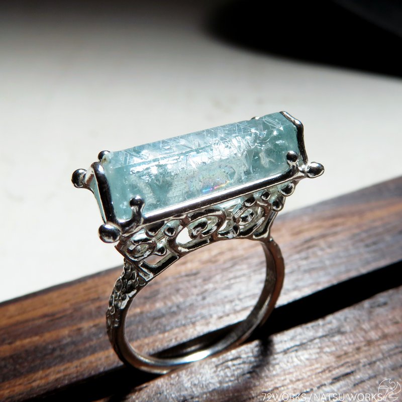 アクアマリン リング / Rough Aquamarine Ring - 戒指 - 寶石 藍色