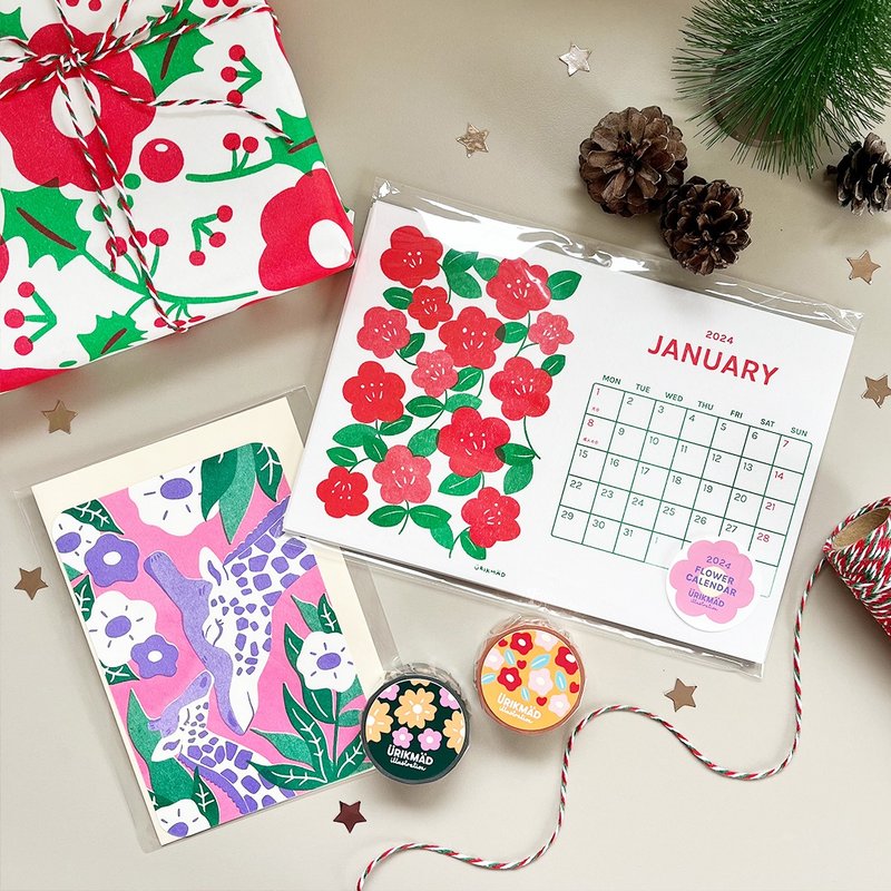 クリスマスギフト2023 -クリスマス限定 紙モノ文具セット- - 日曆/月曆/年曆 - 紙 紅色