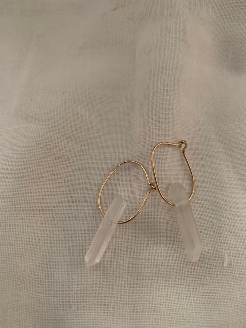 Crystal hoop earrings - Earrings & Clip-ons - Crystal White