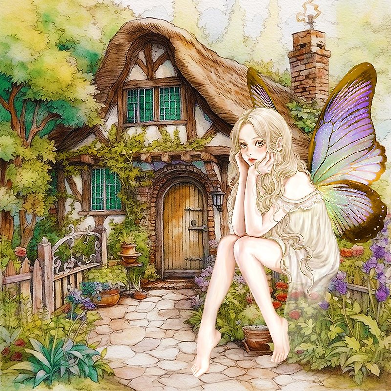 (Butterfly Fairy) Terrarium (5Color) - 貼紙 - 紙 多色