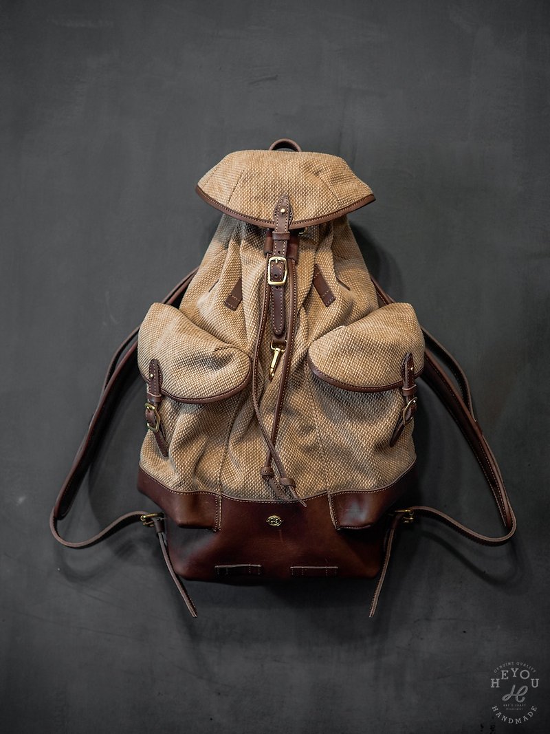 Army Style Backpack - Backpacks - Other Materials Brown