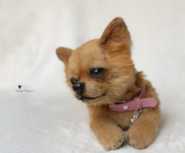 Chihuahua Realistic Toy Cute Puppie Brown Collectible Poseable