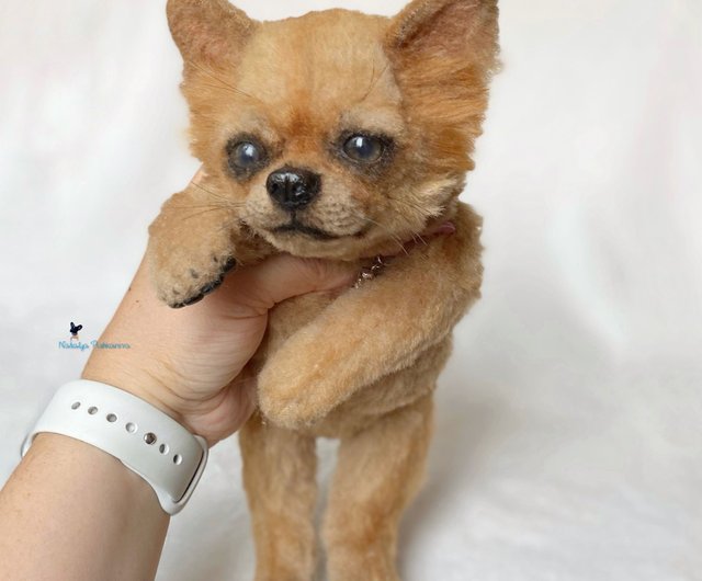 Chihuahua Realistic Toy Cute Puppie Brown Collectible Poseable