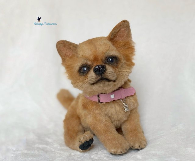 Chihuahua Realistic Toy Cute Puppie Brown Collectible Poseable