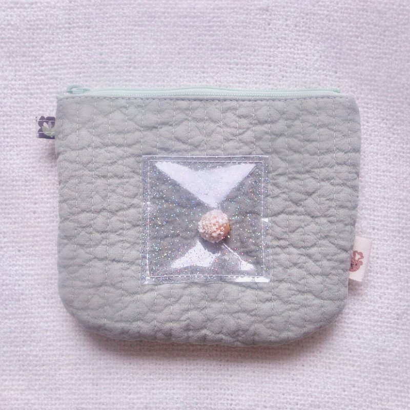 Hedgehog bread pouch - กระเป๋าเครื่องสำอาง - ผ้าฝ้าย/ผ้าลินิน สีเขียว