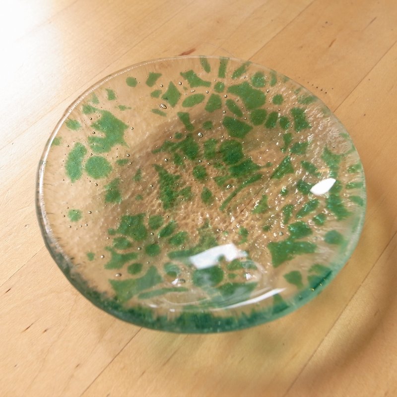 Highlight Also - Sunlight Green Glass Small Plate - จานเล็ก - แก้ว สีเขียว