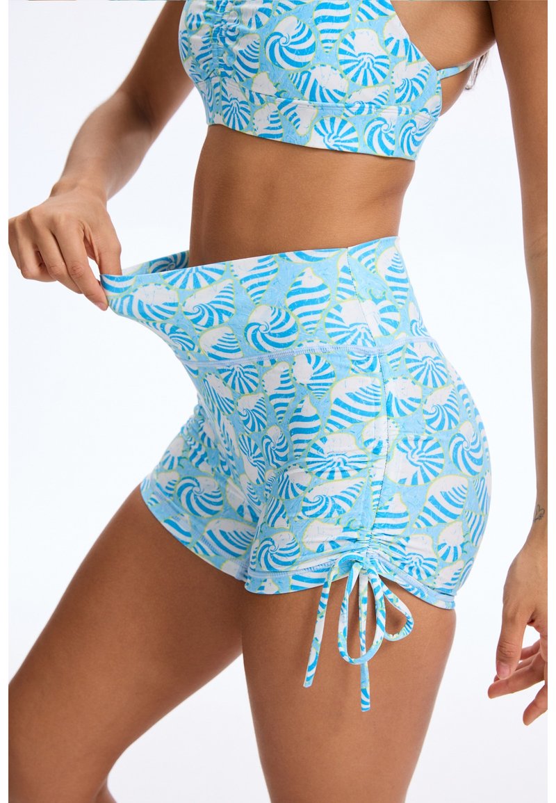 【SILVERWIND】律動海螺印花高強緊身褲速乾跑步健身瑜伽緊身短褲 - 女運動褲/機能褲 - 環保材質 多色