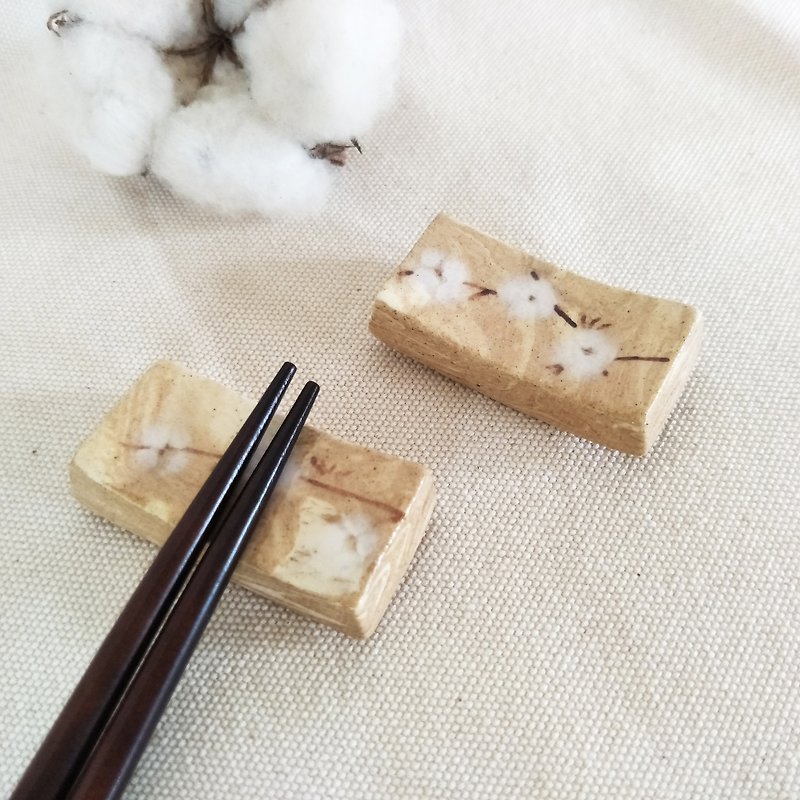 Ceramic cotton chopstick rest - ผ้ารองโต๊ะ/ของตกแต่ง - ดินเผา สีนำ้ตาล
