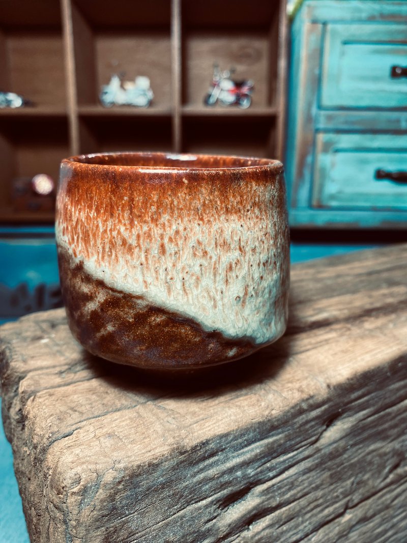 霧橘灰釉杯 - 茶壺/茶杯/茶具 - 陶 橘色