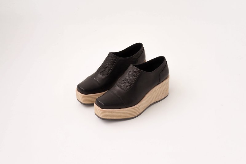 NewBorn Platform newborn bottomed station - Women's Casual Shoes - Genuine Leather Black