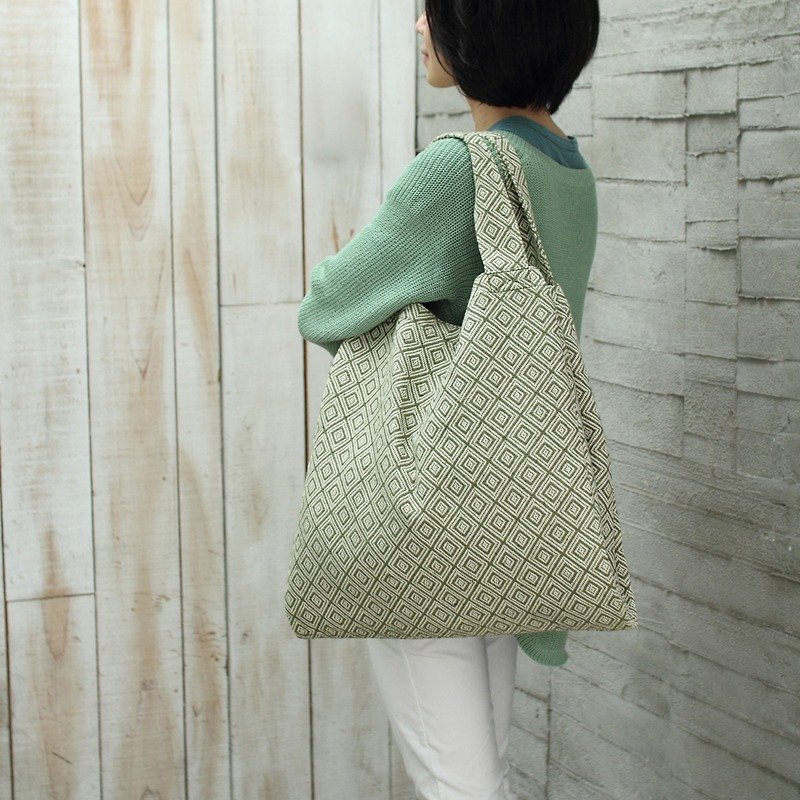 Double Layer Tote Pack - Green Tea Green ★ 100414-50 - Messenger Bags & Sling Bags - Other Materials Green