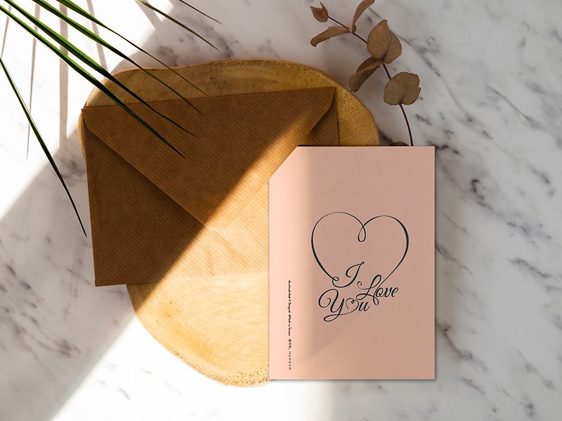 Happy Valentine's Day Handmade Postcard-Love i loveu_Rococoバレンタインカード【CM17130】 - カード・はがき - 紙 