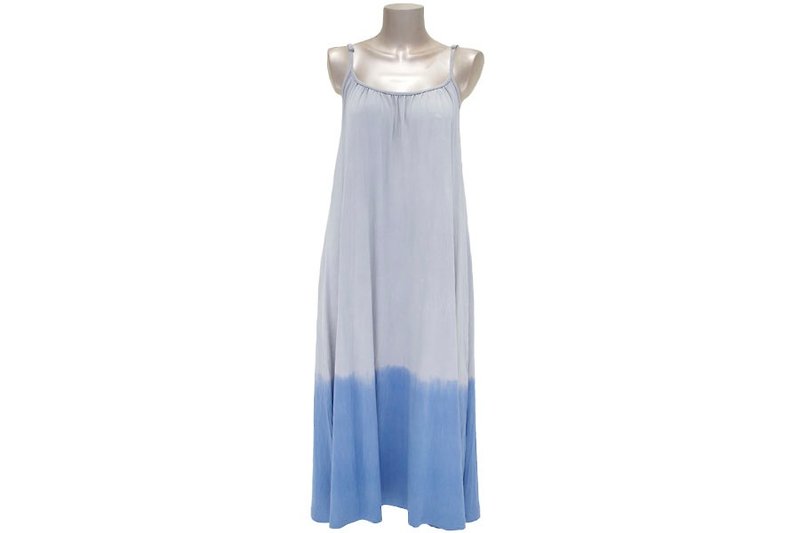 Summer color gradation camisole long dress <Blue Gray> - One Piece Dresses - Other Materials Blue