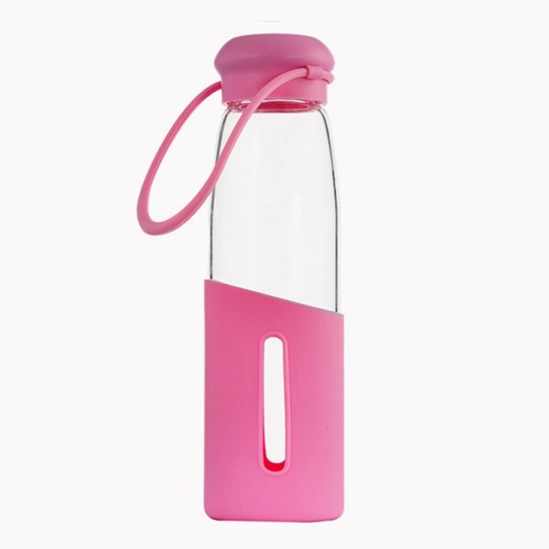 500cc【隨身玻璃水瓶】(粉紅色) 健康環保耐熱隨身瓶 - 水壺/水瓶 - 玻璃 粉紅色