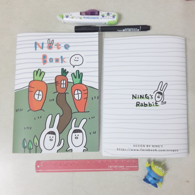 Ning's rabbit筆記本-紅蘿蔔房子 - 筆記本/手帳 - 紙 