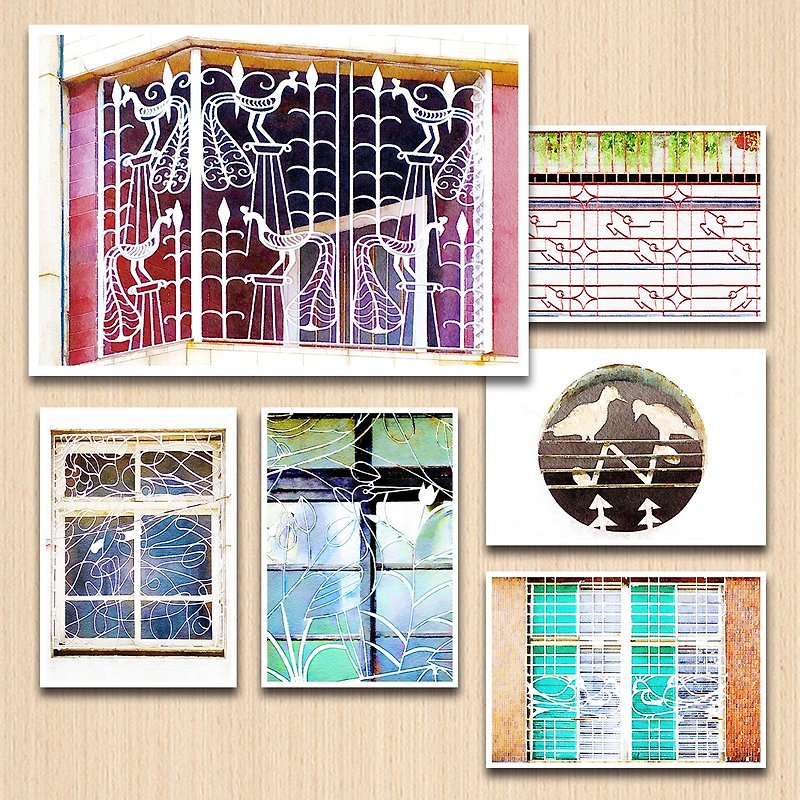 Old House Yan – Birds behind bars and flowers postcard set - Cards & Postcards - Paper 