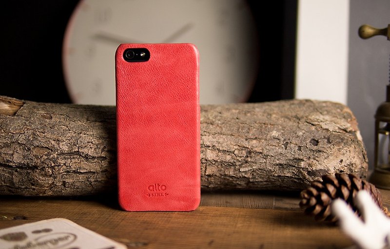 Alto iPhone 5/5S/SE 真皮手機殼背蓋 Original - 珊瑚紅 - 手機殼/手機套 - 真皮 紅色