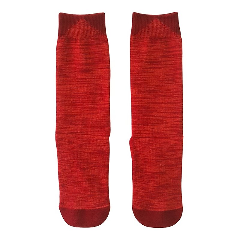 Taiwan Gemstone[Red Jasper] Shining Stars Series Socks - Socks - Cotton & Hemp Red