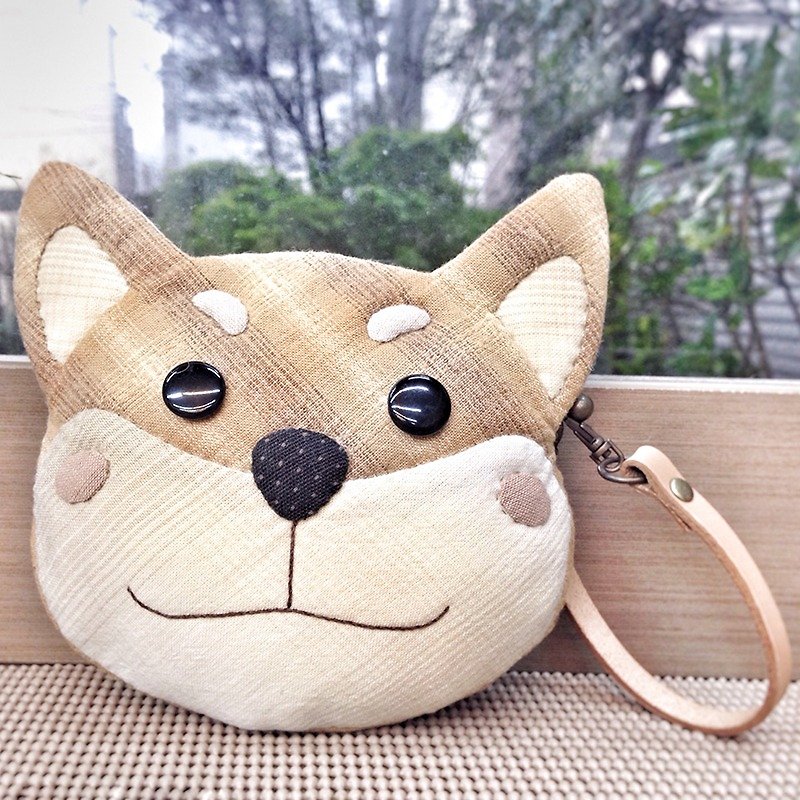 Original hair child Shiba shiba coin bag - Hand made material package - Other - Other Materials Gold