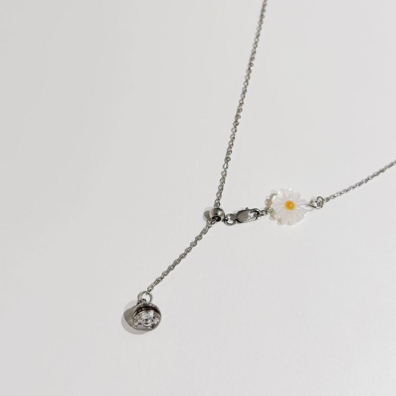 不鏽鋼材質 雛菊垂墜式胎毛項鍊 - 嬰兒手鍊/飾品 - 不鏽鋼 