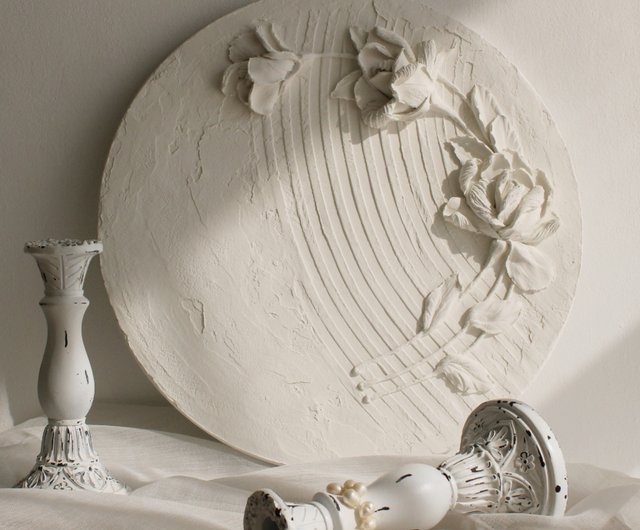 油絵白い磁器のバラ