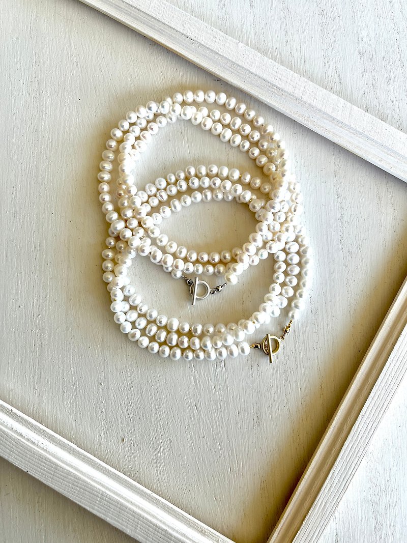 Pearl long necklace - Necklaces - Pearl White
