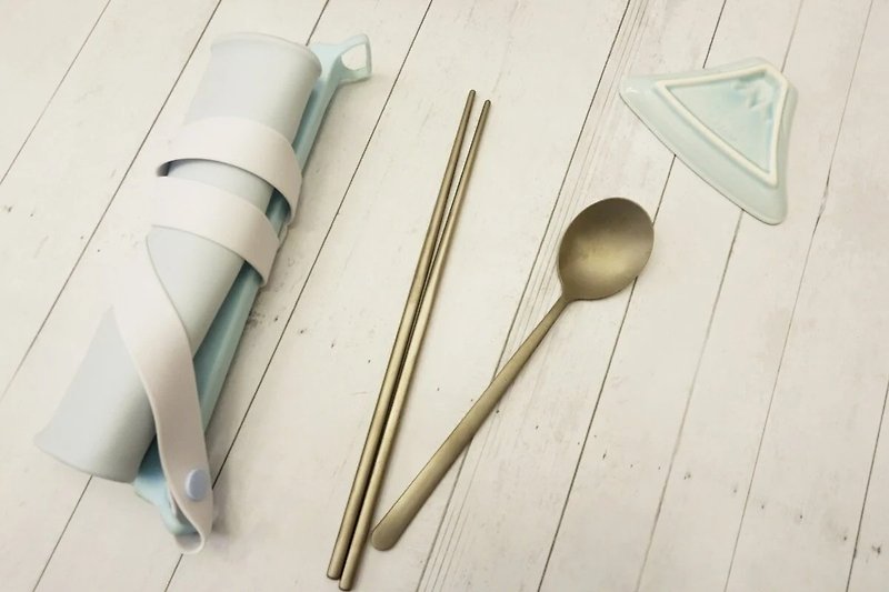 純チタンディナースプーン箸セット - 箸・箸置き - 金属 