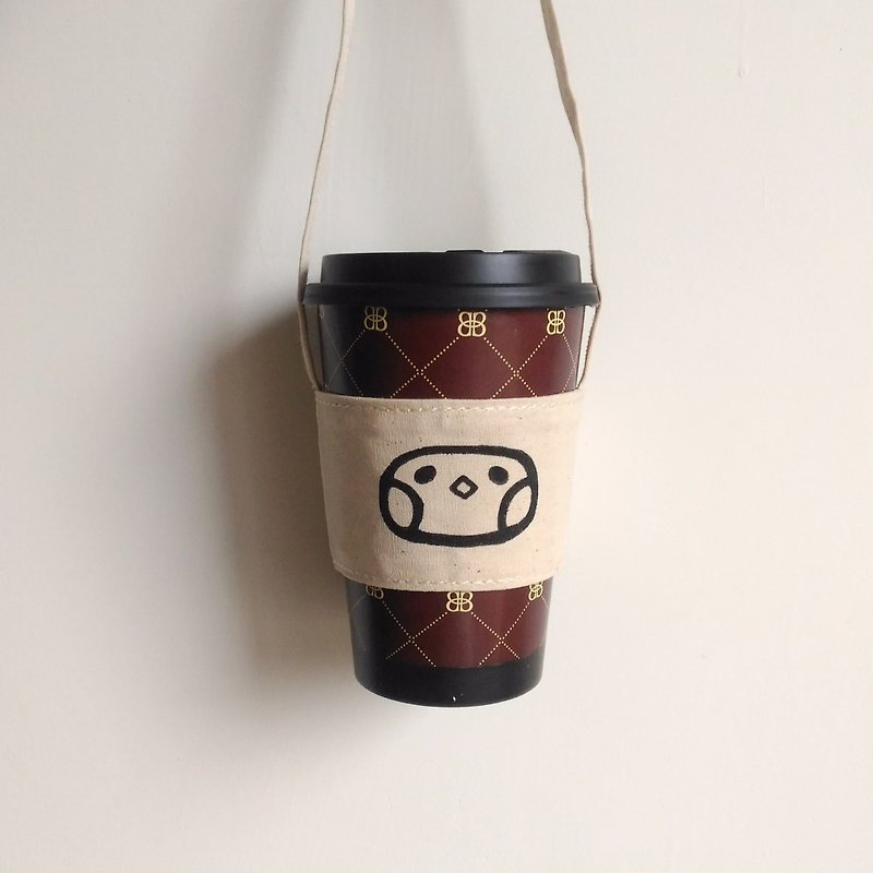 Canvas cup set drink bag - ถุงใส่กระติกนำ้ - ผ้าฝ้าย/ผ้าลินิน ขาว