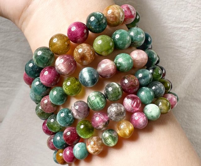 8.2㎜ ブラックパープルキャッツアイトルマリン ブレスレット 【公式通販】