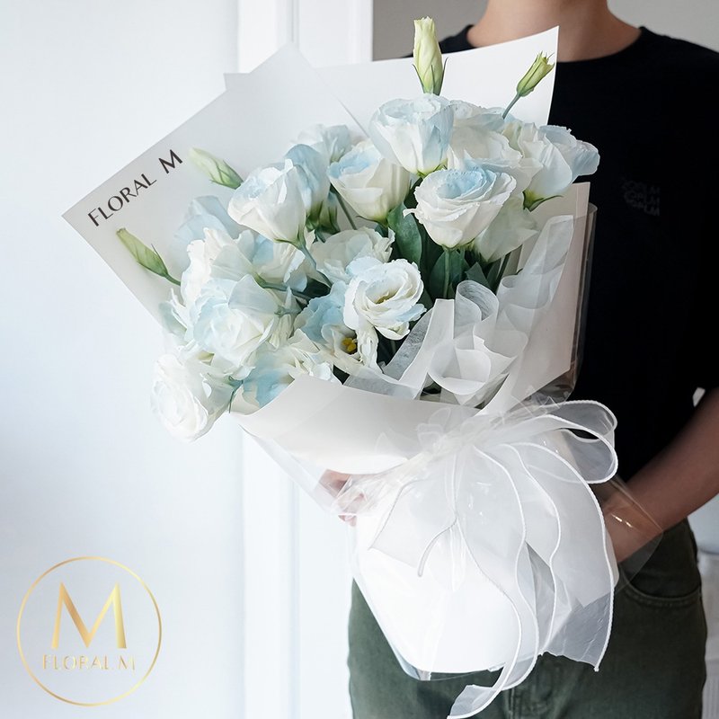 First Love Hokkaido first love platycodon flower bouquet - จัดดอกไม้/ต้นไม้ - พืช/ดอกไม้ สีน้ำเงิน