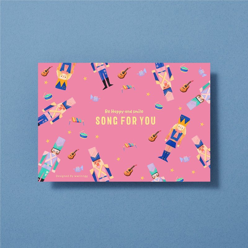 イラストはがき-あなたのための歌 - カード・はがき - 紙 ピンク