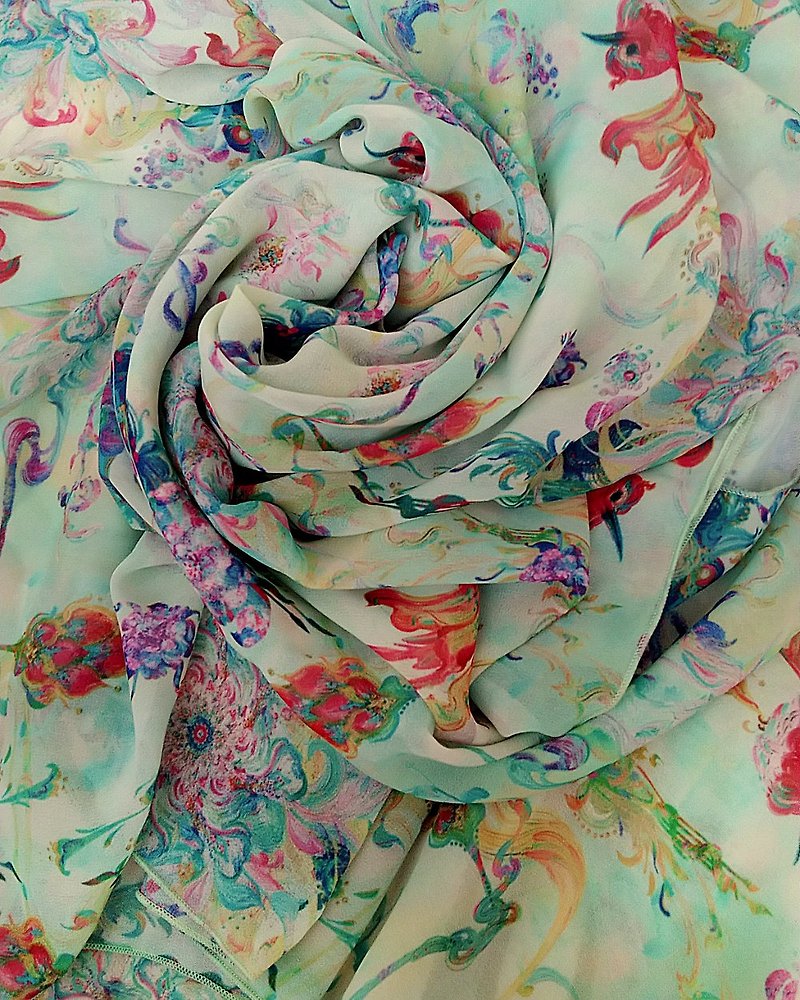 [Hua Yu Decorated Dream] Silk Yu Chun Zhao Silk Scarf - Scarves - Polyester 