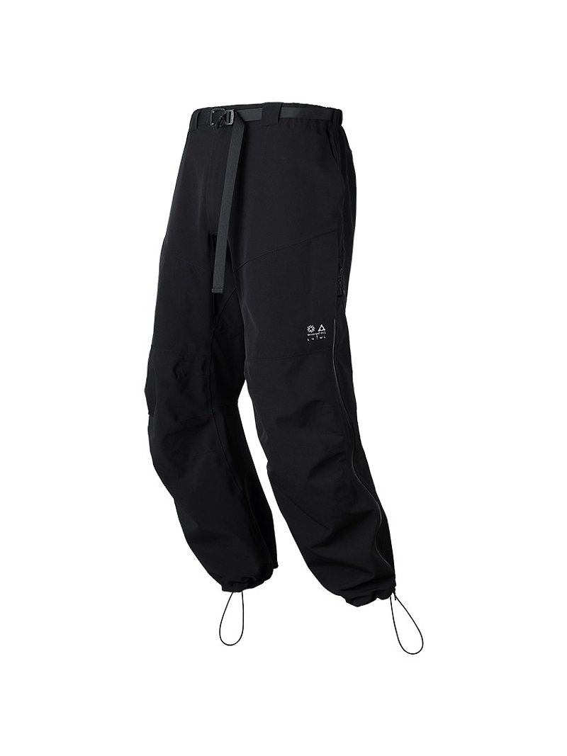 Joint outdoor waterproof and breathable functional outdoor hiking hard shell trousers zipper adjustment - กางเกงขายาว - วัสดุอื่นๆ สีดำ